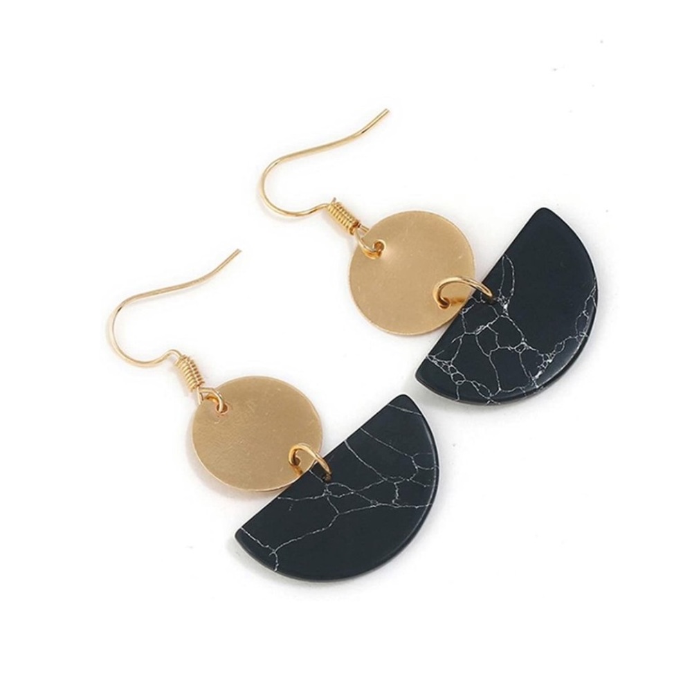 Chic Soul Half Stone Earrings